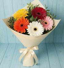 Букет цветов из:  Герберы в Калининской Краснодарского края