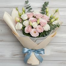 Букет цветов из:  Лизиантусы в Калининской Краснодарского края
