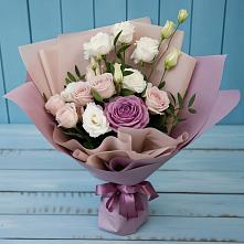 Букет цветов из:  Розы и Лизиантусы #REPLACE_PRED# Калининской Краснодарского края