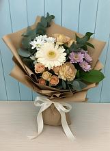 Букет цветов из:  Герберы и Хризантемы в Калининской Краснодарского края