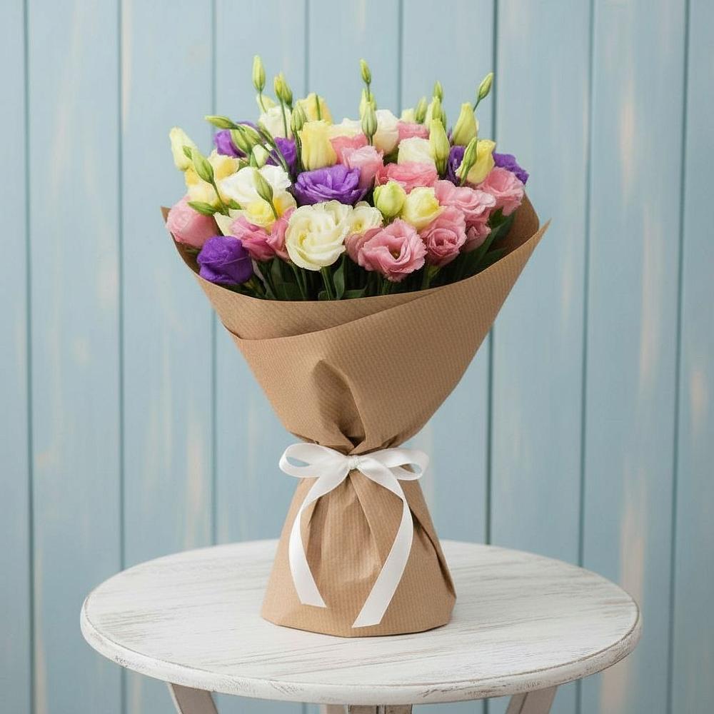 Букет цветов из: Лизиантусы в Калининской Краснодарского края