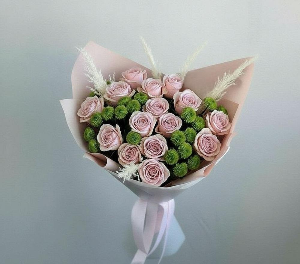 Букет цветов из: Розы и Хризантемы в Калининской Краснодарского края