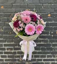 Букет цветов из:  Герберы и Хризантемы #REPLACE_PRED# Калининской Краснодарского края