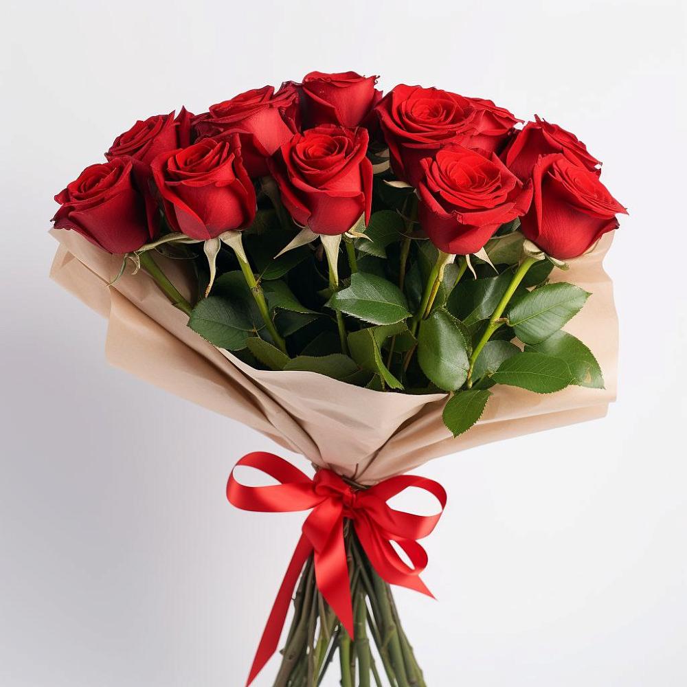 Букет 11 Красных роз Эдлесс Лав в Калининской Краснодарского края