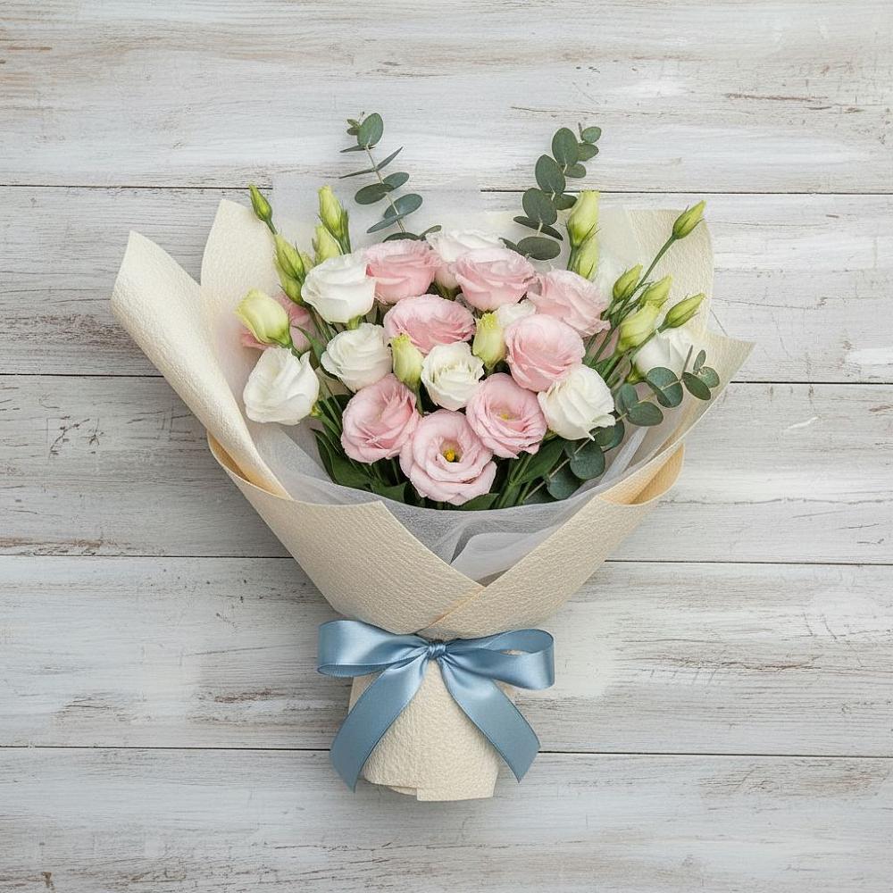 Букет цветов из: Лизиантусы в Калининской Краснодарского края